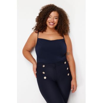 Top cu decolteu drapat Plus Size