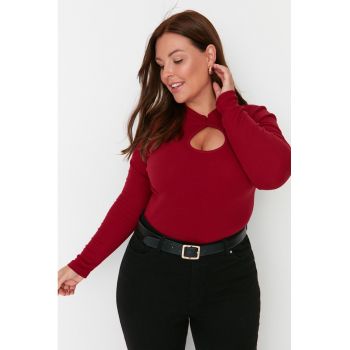 Bluza plus size cu decupaj teardrop