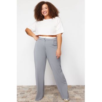 Pantaloni plus size cu talie inalta