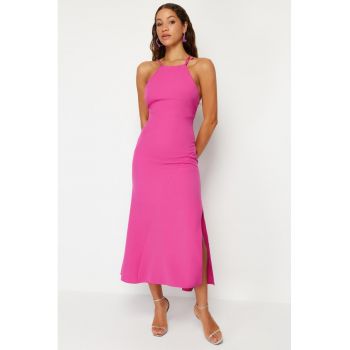 Rochie halter cu slit lateral