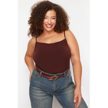 Top cu decolteu drapat Plus Size