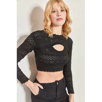 Bluza crop crosetata