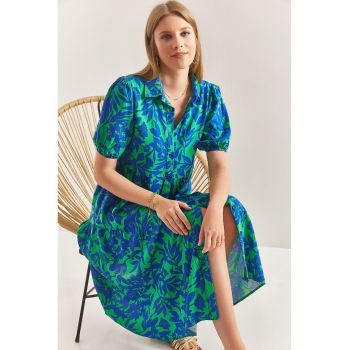 Rochie-camasa lejera cu model tropical 128633