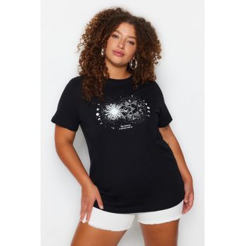 Tricou dama 127303-7871 - Bumbac - Negru