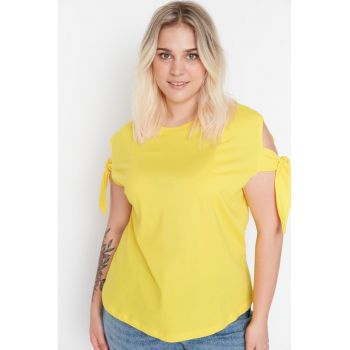 Tricou dama 123025-7871 - Bumbac - Galben