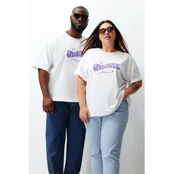 Tricou unisex plus size cu imprimeu