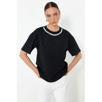 Tricou dama 136161-7871 - Bumbac - Negru