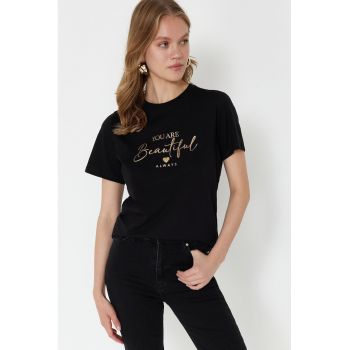 Tricou dama 136649-7871 - Bumbac - Negru