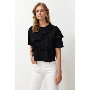 Tricou dama 134815-7871 - Bumbac - Negru