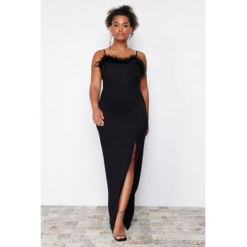 Rochie plus size maxi cu btretele inguste