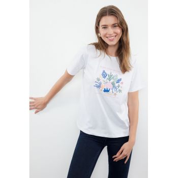 Tricou dama 153279-7871 - Bumbac - Alb