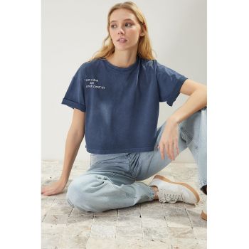 Tricou dama 146017-7871 - Bumbac - Indigo