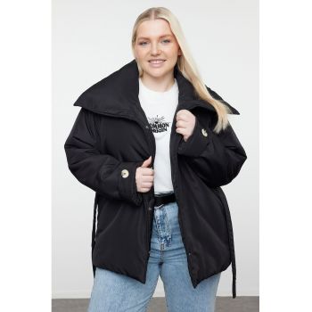 Geaca cu cordon in talie Plus Size