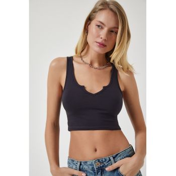 Top crop uni de jerseu