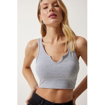 Top crop uni de jerseu