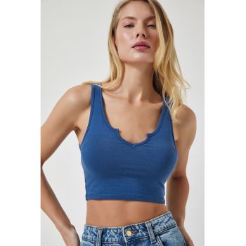 Top crop uni de jerseu