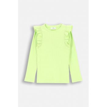 Coccodrillo longsleeve copii culoarea verde, ACADEMY GIRL KIDS