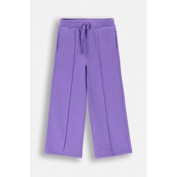 Coccodrillo pantaloni de trening pentru copii culoarea violet, neted, ACADEMY GIRL KIDS