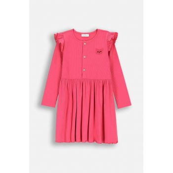 Coccodrillo rochie fete culoarea roz, mini, drept, ACADEMY GIRL KIDS