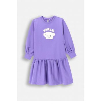 Coccodrillo rochie fete culoarea violet, mini, evazati, ACADEMY GIRL KIDS