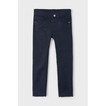 Mayoral pantaloni copii slim fit basic culoarea albastru marin, neted, 517