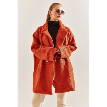 Palton supradimensionat de blana shearling sintetica