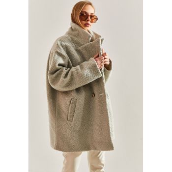 Palton supradimensionat de blana shearling sintetica