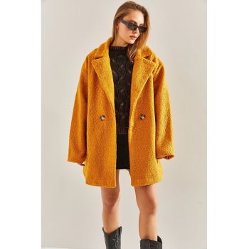 Palton supradimensionat de blana shearling sintetica