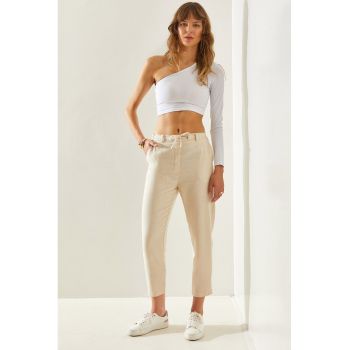 Pantaloni crop cu buzunare oblice