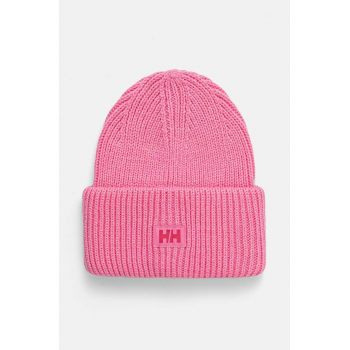 Helly Hansen caciula culoarea roz, din tricot gros