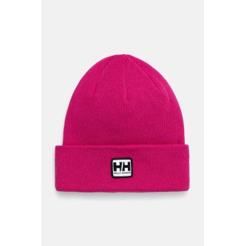 Helly Hansen caciula culoarea roz, din tricot gros