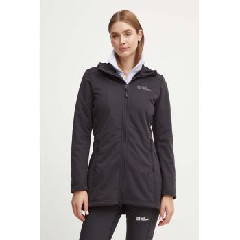 Jack Wolfskin jacheta de exterior Windhain culoarea negru, de tranzitie