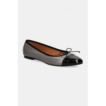 Jonak balerini de piele DAXI VERNIS CUIR culoarea gri, 3400191