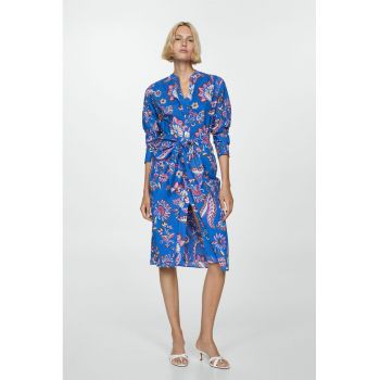 Rochie-tunica cu imprimeu floral si nod Lenalong la reducere