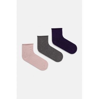 United Colors of Benetton sosete 3-pack femei, culoarea negru