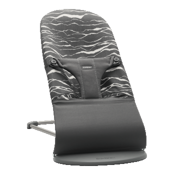 Balansoar din Bumbac pentru copii BabyBjorn Bliss, Anthracite/Landscape - Editie Limitata