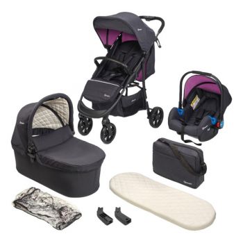 Carucior pentru copii BabyGo 3 in 1 Style, Rosa