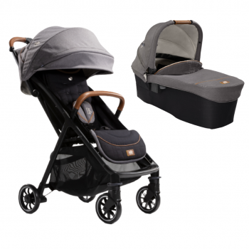 Carucior pentru copii Joie Parcel ultracompact 2 in 1, nastere - 22 kg, Signature Carbon (Carucior Parcel Carbon + Landou Ramble XL Carbon)