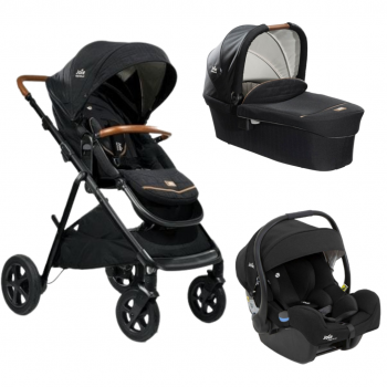 Carucior pentru copii multifunctional 3 in 1 Joie Aeria Signature Eclipse (Carucior Aeria Eclipse+ Landou Ramble Eclipse+ scoica i-Gemm Eclipse)