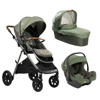 Carucior pentru copii multifunctional 3 in 1 Joie Aeria Signature Pine (Carucior Aeria Pine+ Landou Ramble Pine+ scoica i-Gemm Pine)