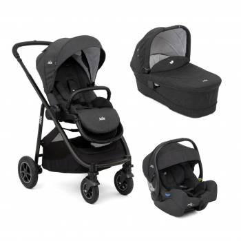 Carucior pentru copii multifunctional Joie 3 in 1 Versatrax, Pavement (Carucior Versatrax Pavement + Landou Pavement + Scoica auto i-Size i-Gemm Pavement)