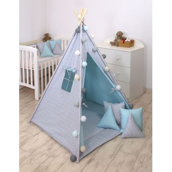 Jolie - Cort Tipi 100x100cm Geometric Blue