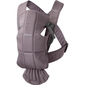 Marsupiu anatomic cu multiple pozitii de purtare BabyBjorn Mini, Dark Purple, Bumbac