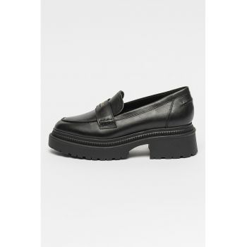 Pantofi loafer din piele cu aspect masiv