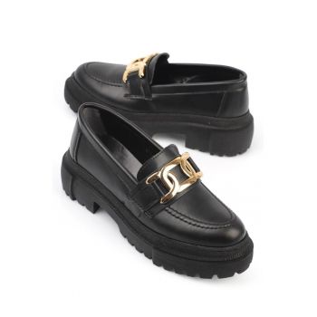 Pantofi Loafers 810077871 - Piele ecologica - Negru mat