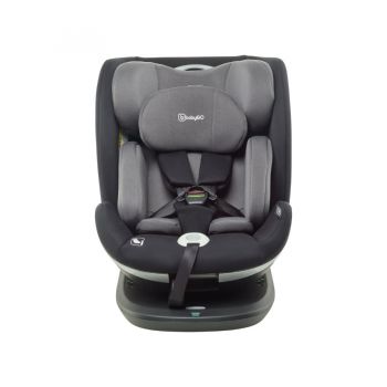 Scaun auto pentru copii rotativ BabyGo i-Size Grow Up 360 Black, 0-36 kg, testat Suplimentar la impact lateral, frontal si din spate