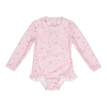 Costum de baie anti-UV cu maneci lungi Little Pink Flowers - Little Dutch