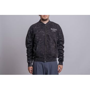 CHEST RETRO WASHED SWEAT BOMBER JACKET