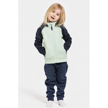 Didriksons bluza copii CORIN KIDS FULLZIP culoarea albastru marin, cu glugă, neted