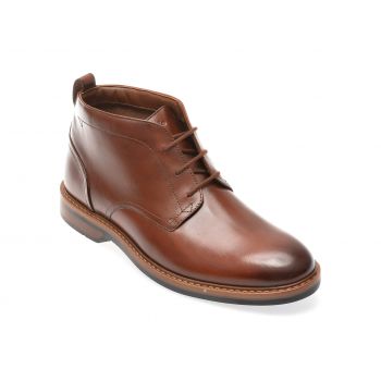 Ghete elegante CLARKS maro, ALDWCHU, din piele naturala